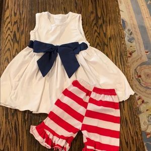 Girls red white and blue outfit